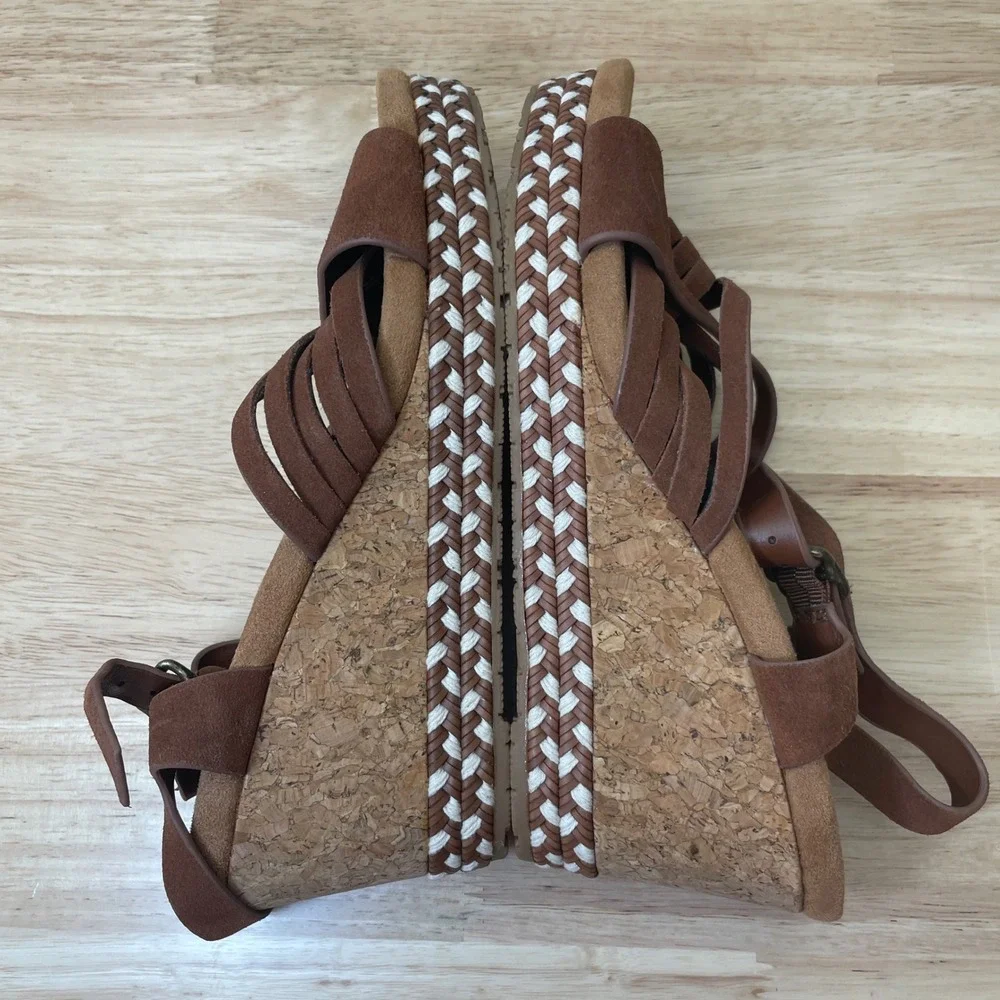 Zodiac Paola Women's Brown Suede Strappy Wedge Sandals Size 10M - Picture 5 of 11
